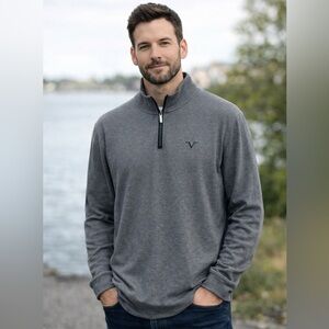 Versace V19-69‎ Abbigliamento Sportivo SRL 100% cotton 1/4 Zip Mens Top sz L